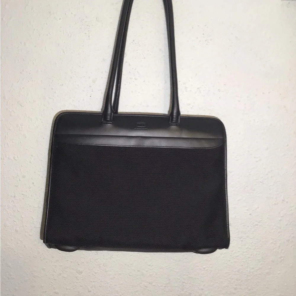Bric’s black nylon/leather laptop shoulder bag